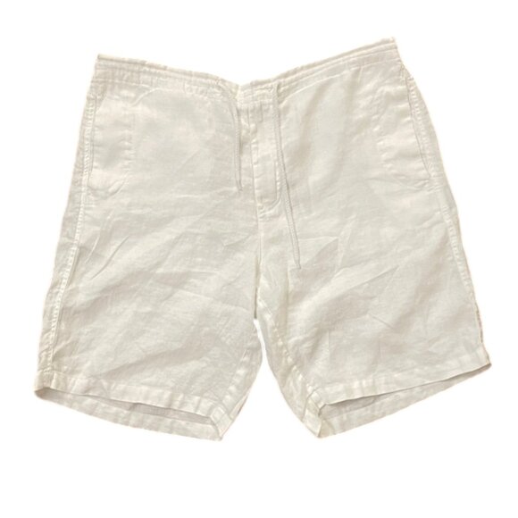 Aqua Toscano by Patrick Assaraf White Linen Shorts Mens Size Large Resort Wear - Picture 1 of 12